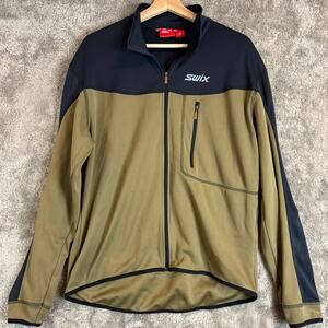 Swix Zip Up jacket Colorblock Black Green Men's M Medium